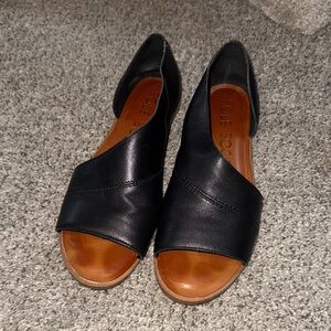 Sole Society Women's Black Open-Toe Flats